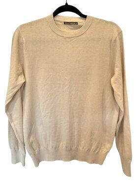Kinloch Anderson Men’s S Cream Wool Cashmere Crewneck Sweater 95